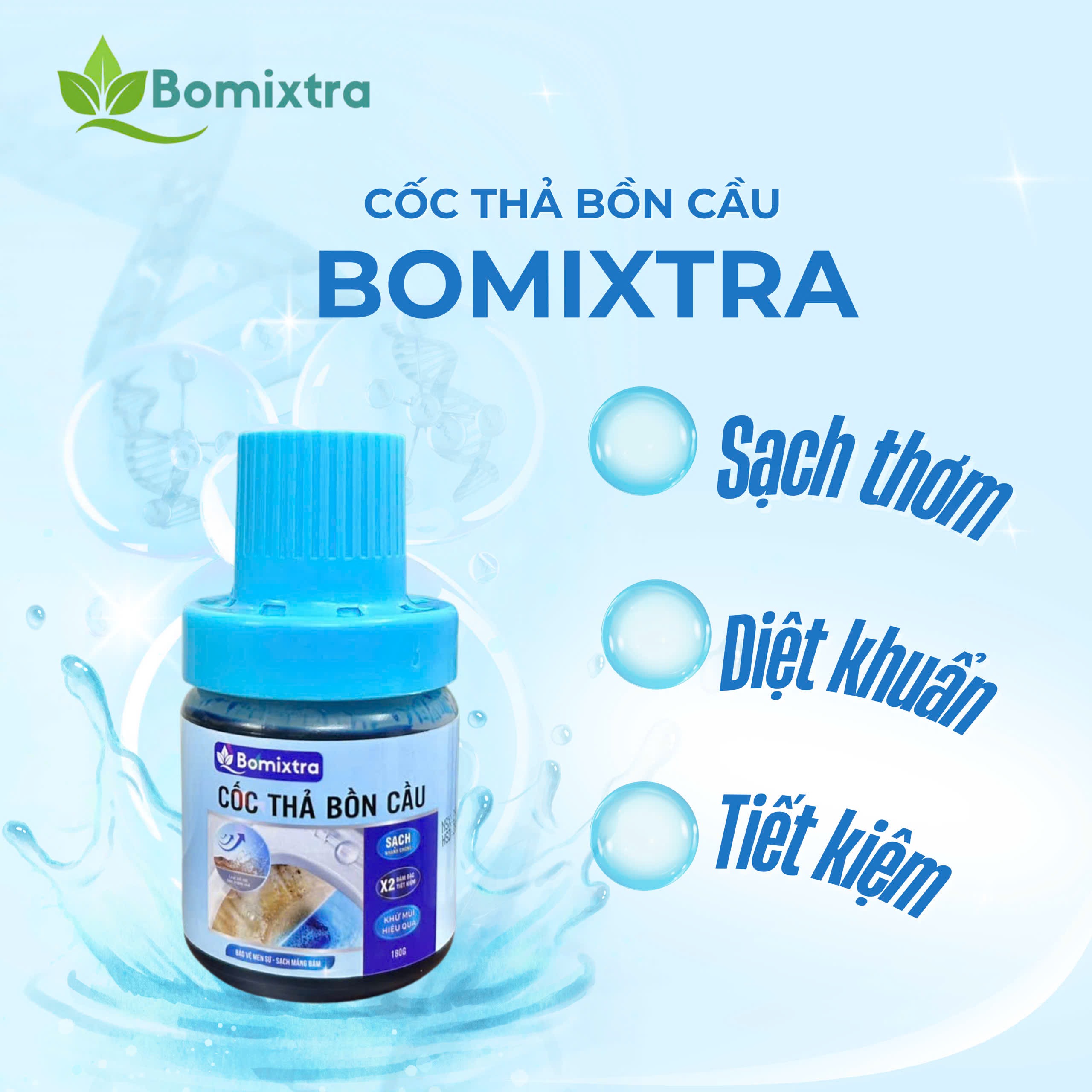 Cốc thả bồn cầu dạng dẻo BOMIXTRA sạch thơm 2-3 th&aacute;ng